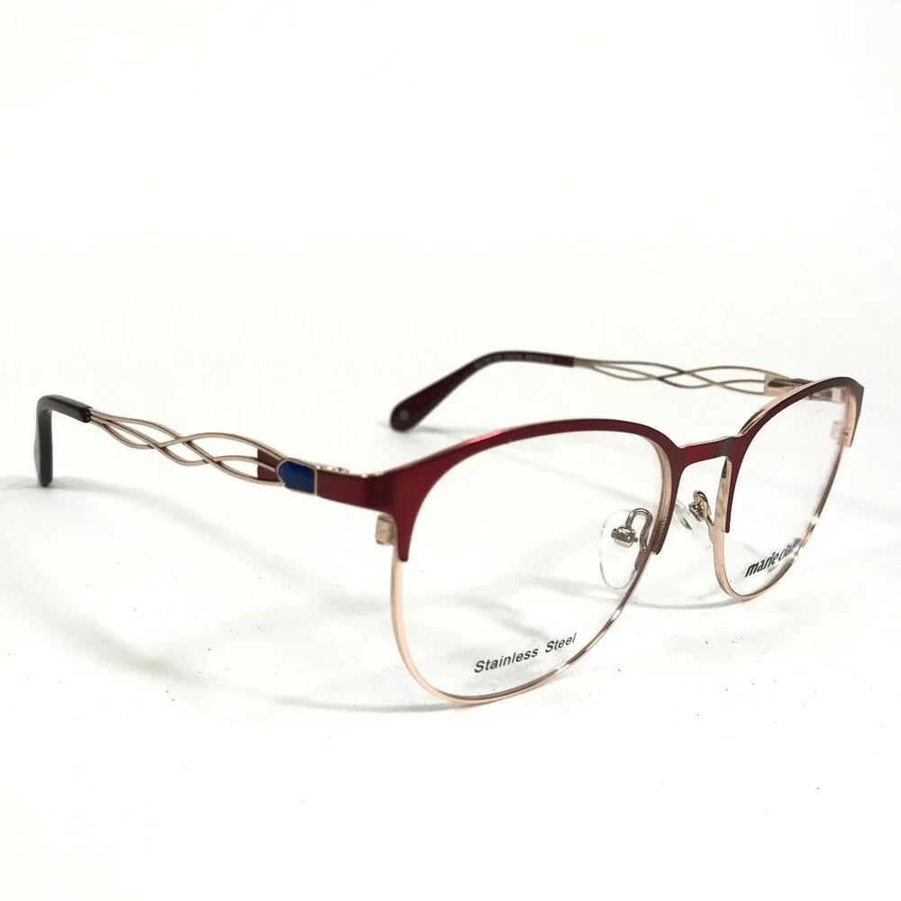 Marie Claire Eyeglasses Frames 6278 SATIN RED/GLD Round Full Rim 52-18-140